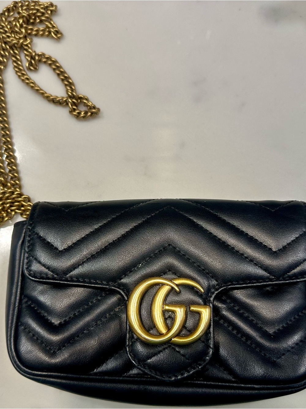 Gucci GG Marmont Mini Black Quilted Leather Shoulder Bag
